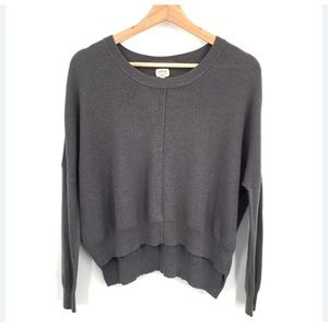 WILFRED Silk Cashmere Cropped  Dolman Sweater top in Gray